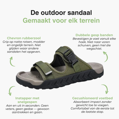 Heren Outdoor Slide Sandalen - Verstelbare Band - Antislip Zool