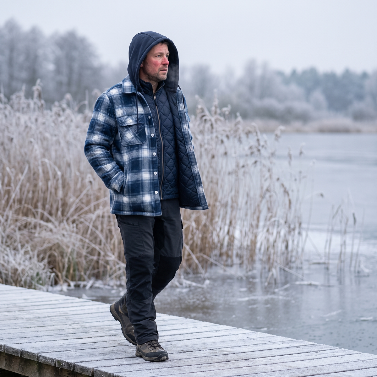Overshirt Heren Geruit – gedragen in de winter