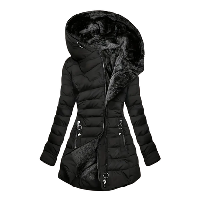Dames Winterjas – Lange Warme Parka – met Bontvoering