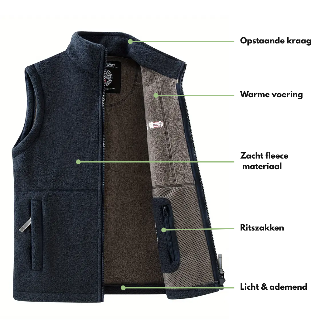 Heren Fleece Outdoor Bodywarmer – Gevoerd – Herfst/Winter