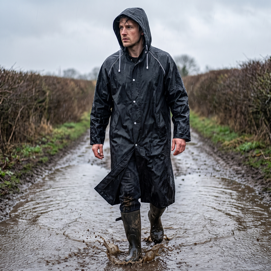 Regenmantel Lang Unisex - Lifestyle im Regen