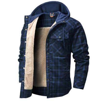 Overshirt Heren met Capuchon - Winddicht - Teddy Gevoerd & Geruit