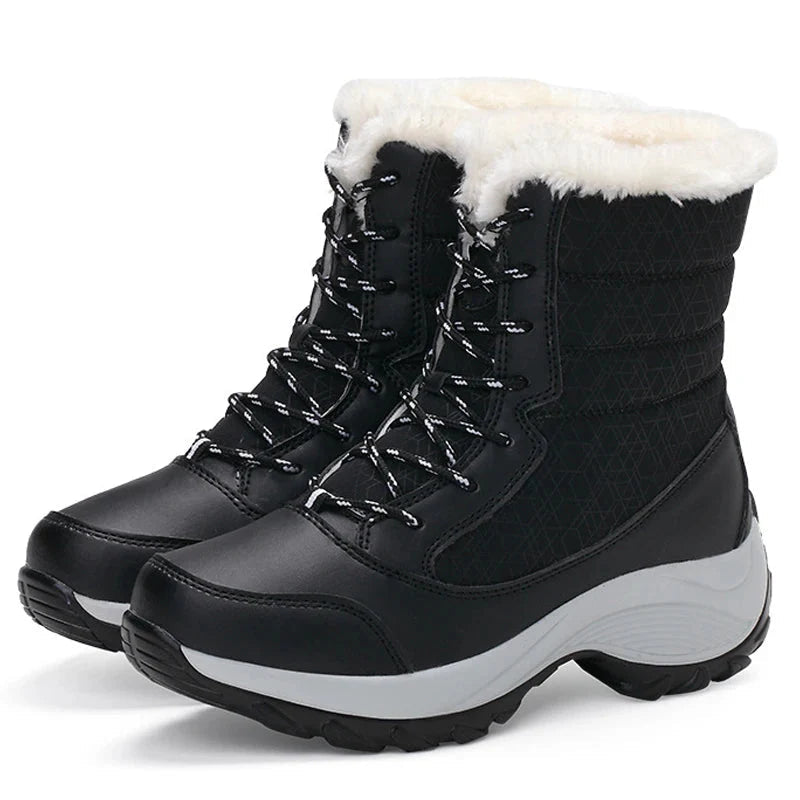 Snowboots dames met plateauzool en slipvaste zool