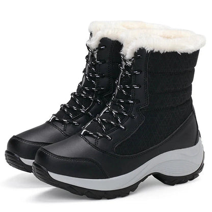 Snowboots dames met plateauzool en slipvaste zool