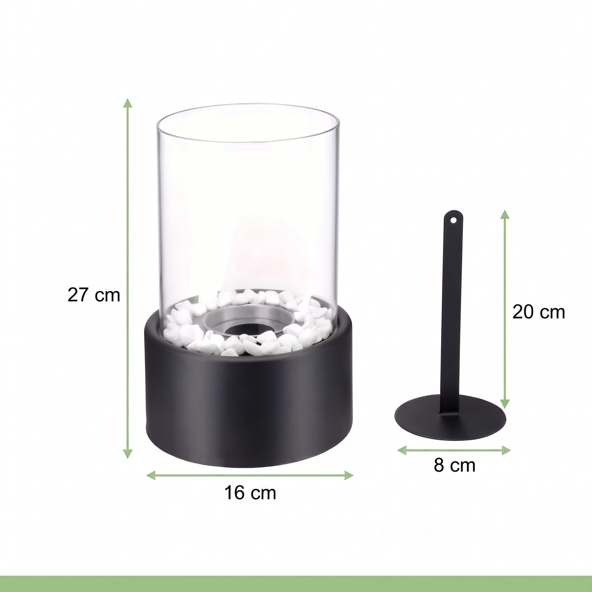 Bio-Ethanol Tafelhaard - Rond Glas - Voor Binnen & Buiten