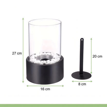 Bio-Ethanol Tafelhaard - Rond Glas - Voor Binnen & Buiten
