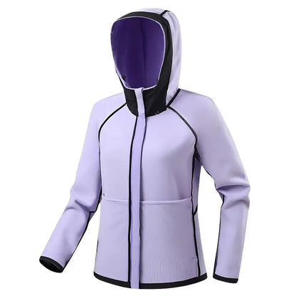 Gevoerde softshell jas dames met capuchon in roze