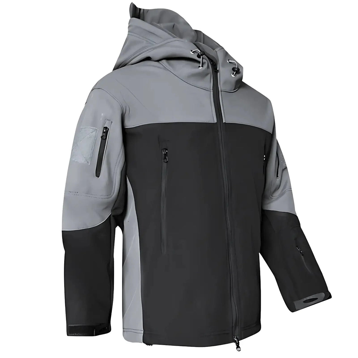 Gevoerde softshell jas heren met capuchon in camouflage