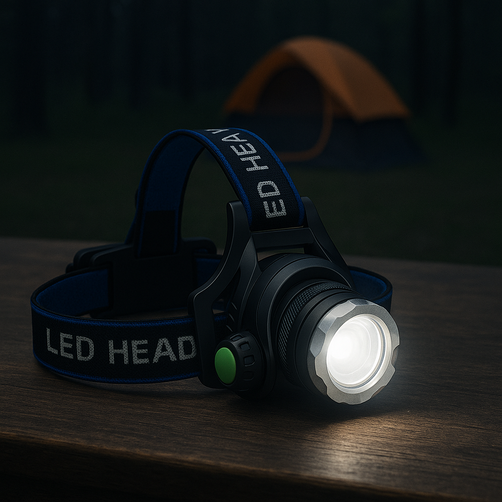 Hoofdlamp LED 1000 Lumen - Zoom & 90° Kantelbaar - Oplaadbaar