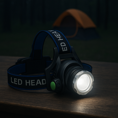 Hoofdlamp LED 1000 Lumen - Zoom & 90° Kantelbaar - Oplaadbaar