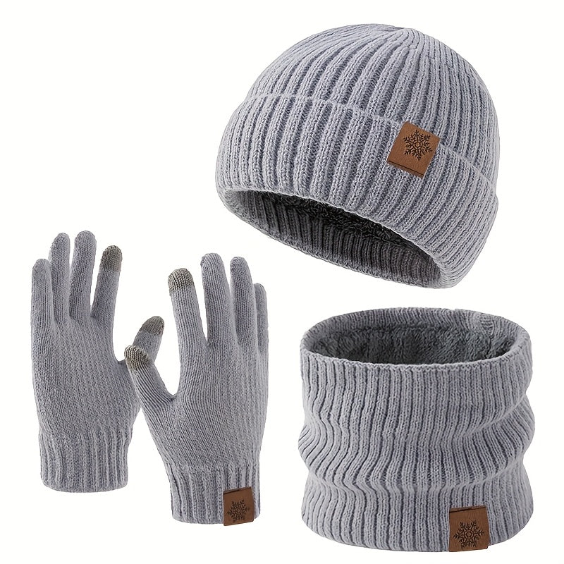 Wintermuts - 3-Delige Set met Nekwarmer en Handschoenen - Fleece Voering