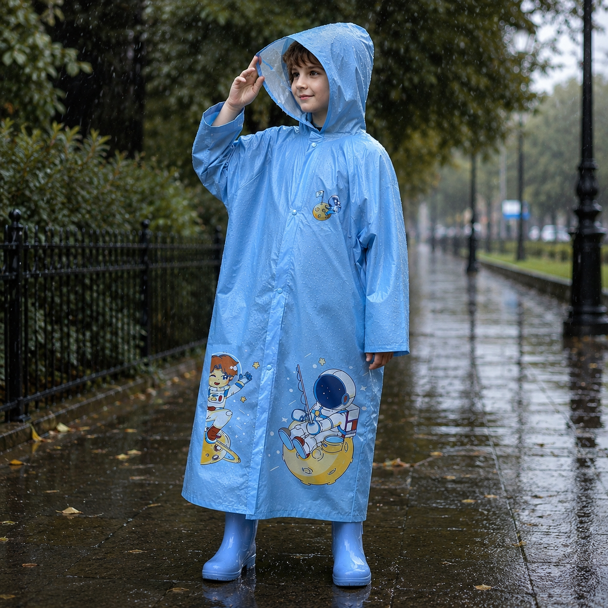 Regenjas Kinderen - Lang Model - Kap met Kijkvenster
