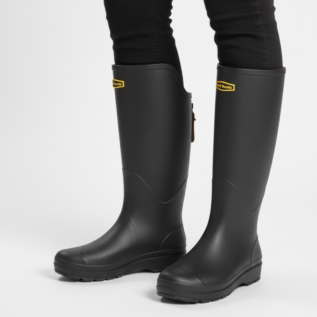 Regenlaarzen Dames Kniehoog - Waterdicht & Antislip - PVC