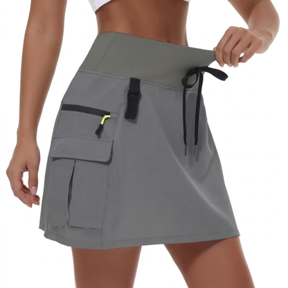 Dames Cargo Skort – Hoge Taille – Met Ingebouwde Binnenbroek