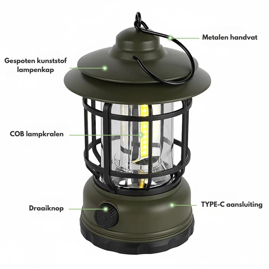 LED Kampeerlamp – Oplaadbaar – Waterdicht & Dimbaar