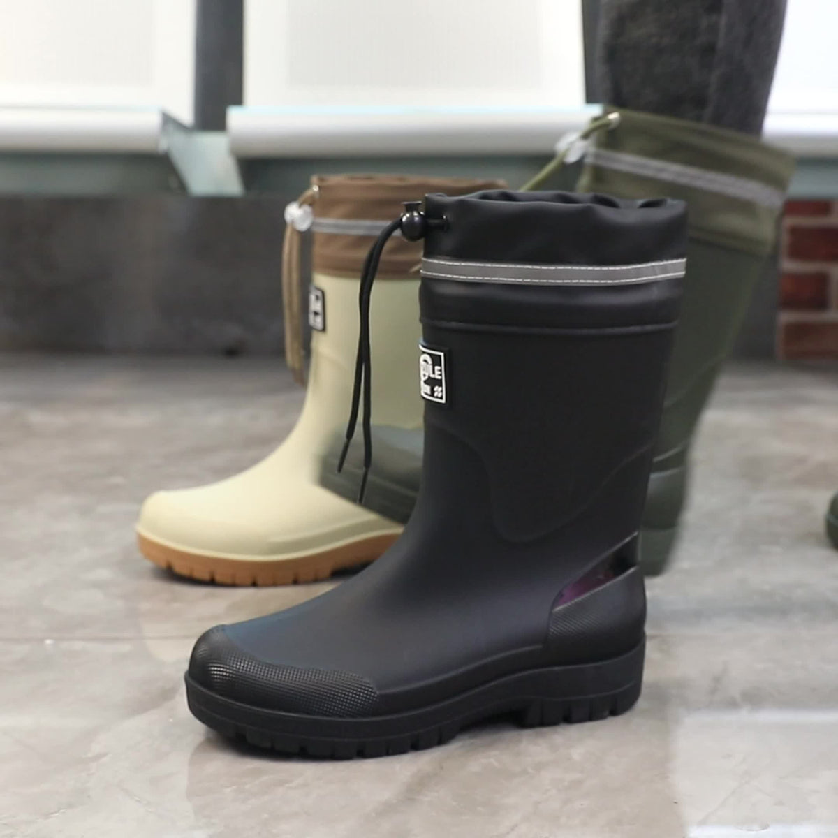 Heren regenlaarzen met halfhoge schacht, waterdicht