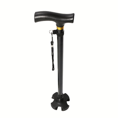 Wandelstok voor Senioren - Verstelbaar 60–98 cm - 4-Poots Antislip Voet