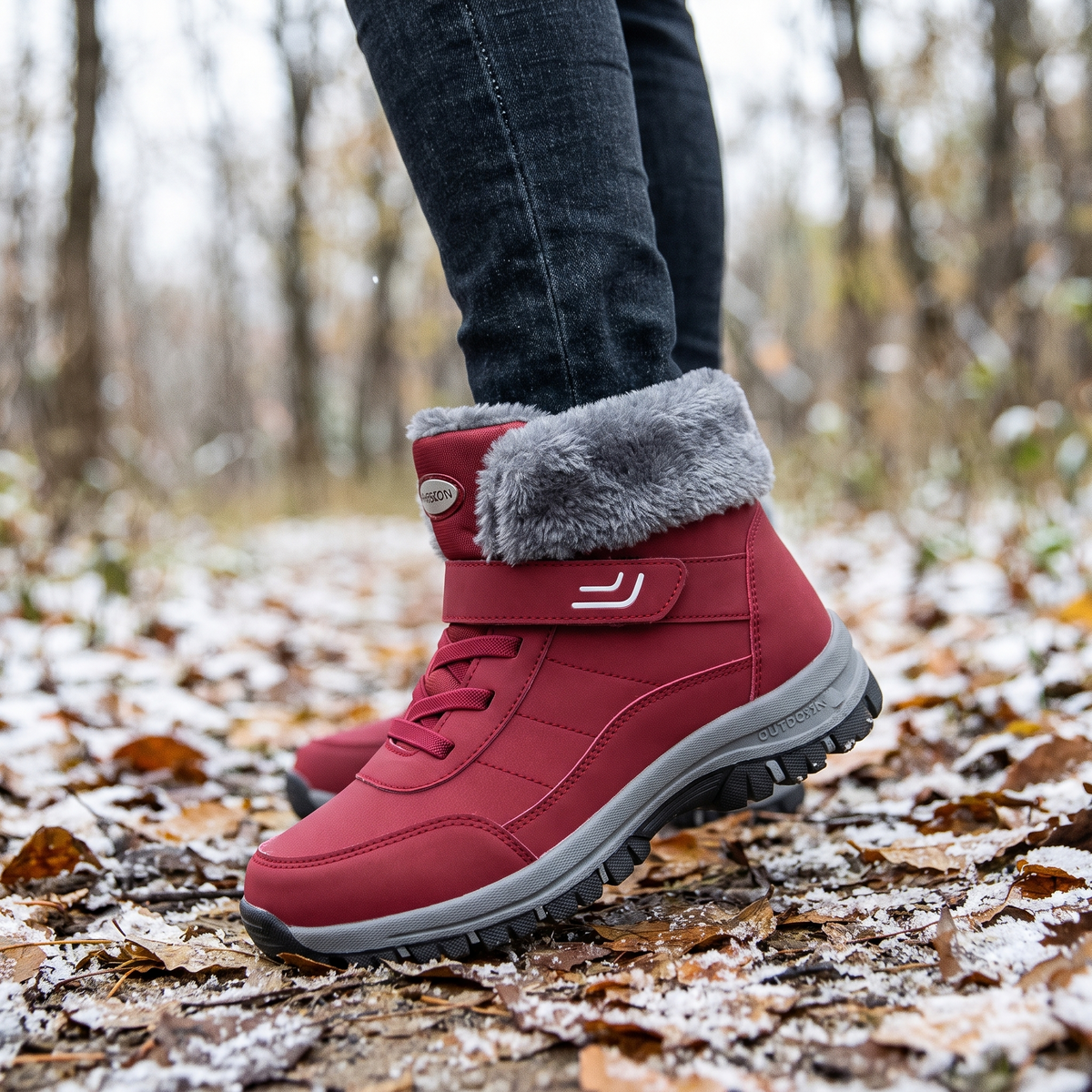 Snowboots dames met klittenbandsluiting