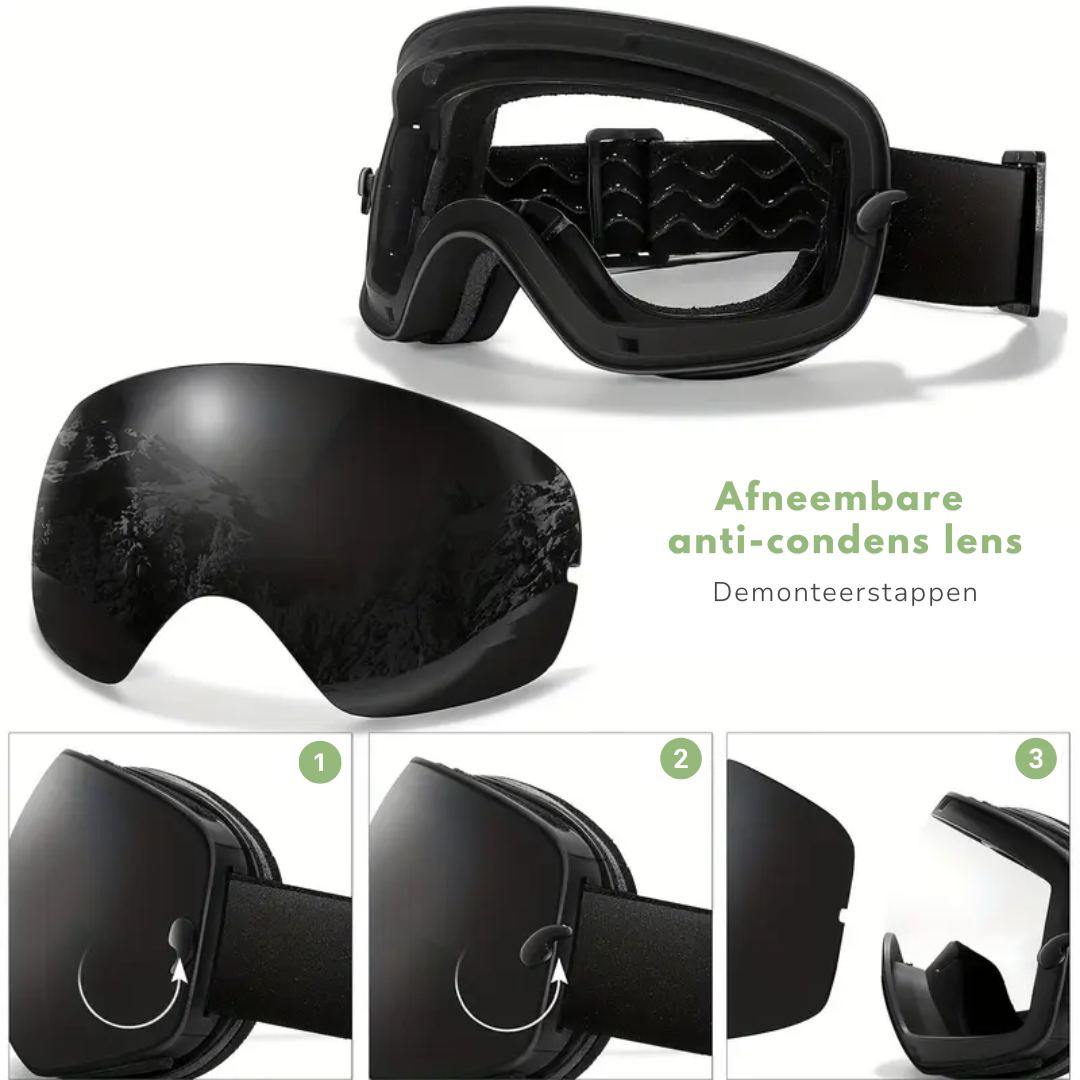 Unisex Ski Bril – Anti-condens – UV400 & Nachtzichtbescherming