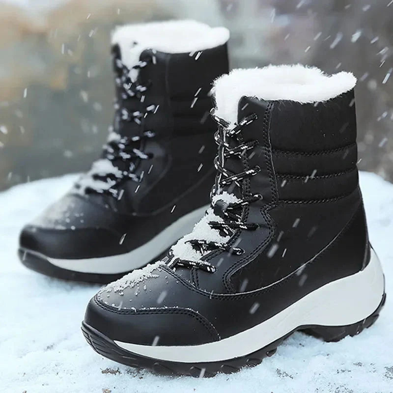 Snowboots dames met plateauzool en slipvaste zool