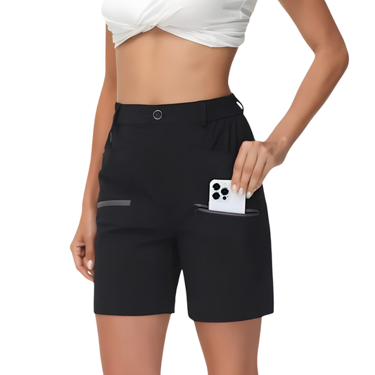 Dames Wandelshort - Rekbare Korte Broek - Ritszakken