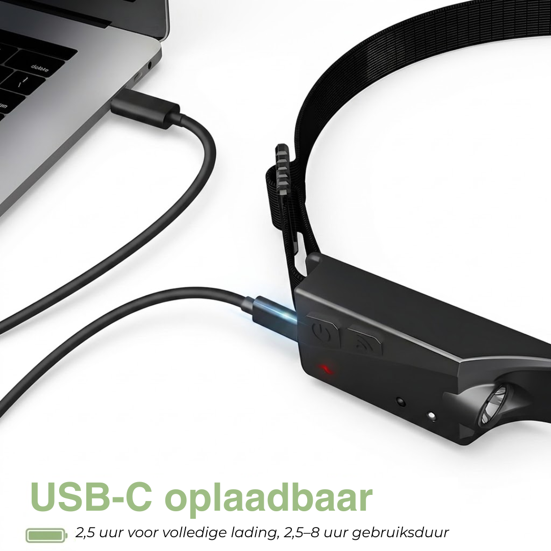 LED Hoofdlamp Oplaadbaar - Bewegingssensor USB-C - Waterdicht 350 Lumen