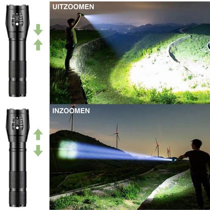 Mini LED Zaklamp – Zoom Focus & IPX5 – Aluminium Penlight