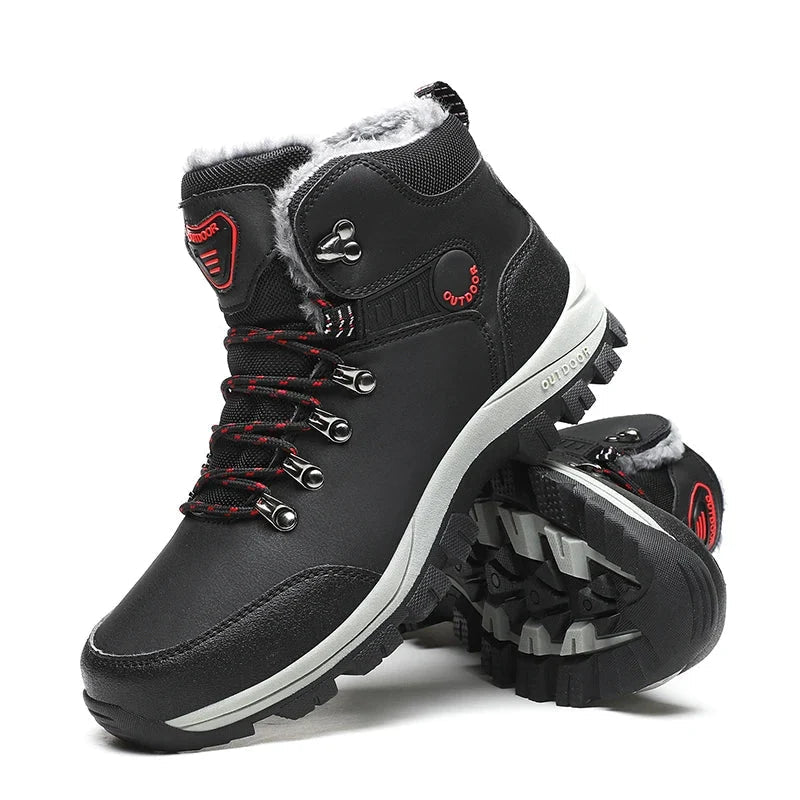 Snowboots voor heren in wandelmodel met rits en veters