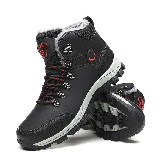 Snowboots voor heren in wandelmodel met rits en veters