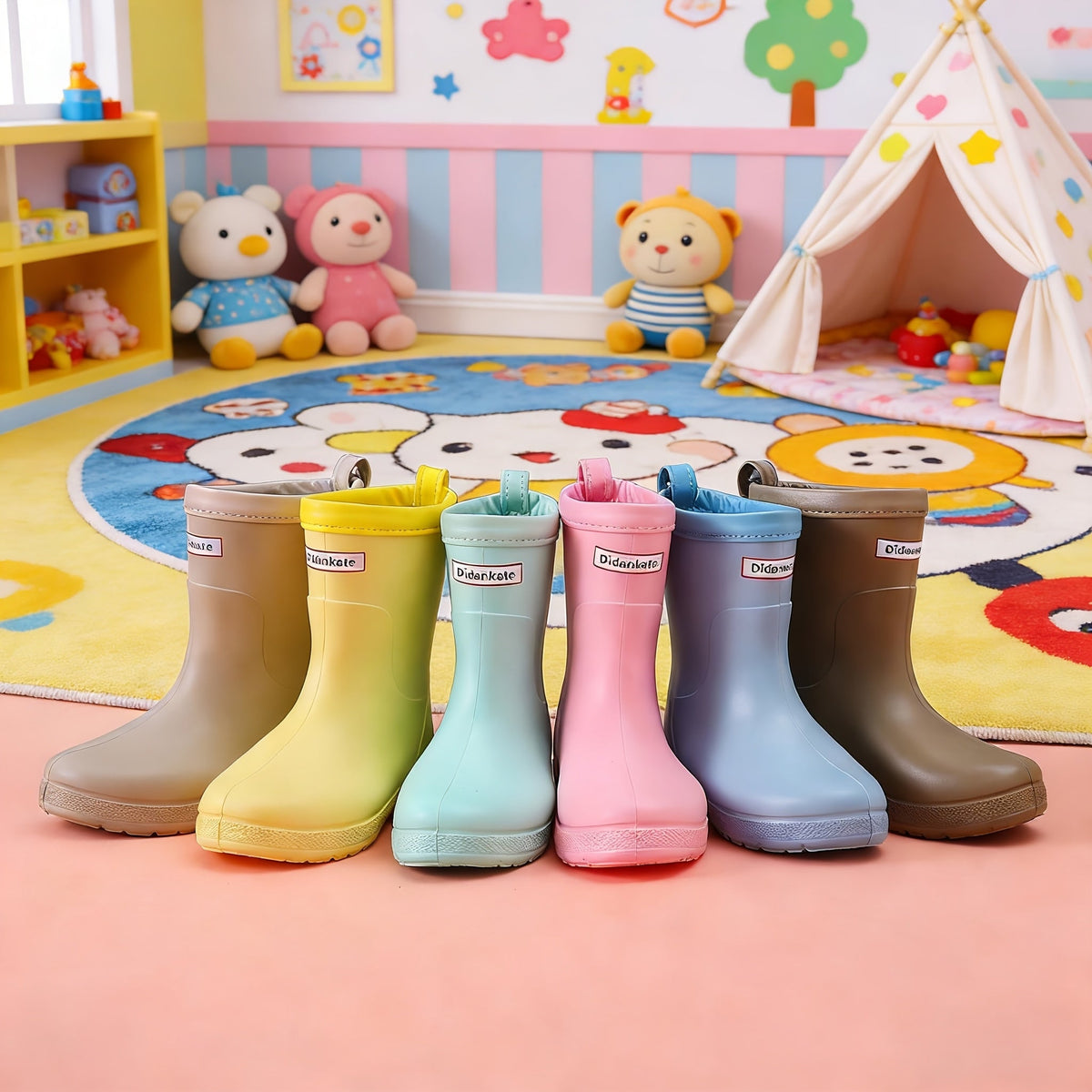 Regenlaarsjes kinderen met hoge schacht