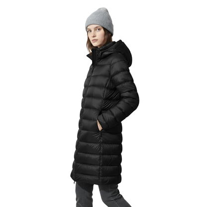 Lange Winterjas Dames met Dons - Waterdicht & Winddicht - Licht met Capuchon