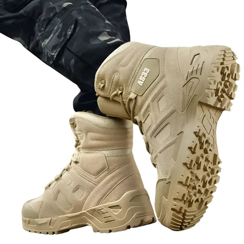 Militaire schoenen heren met hoge schacht en antislipzool