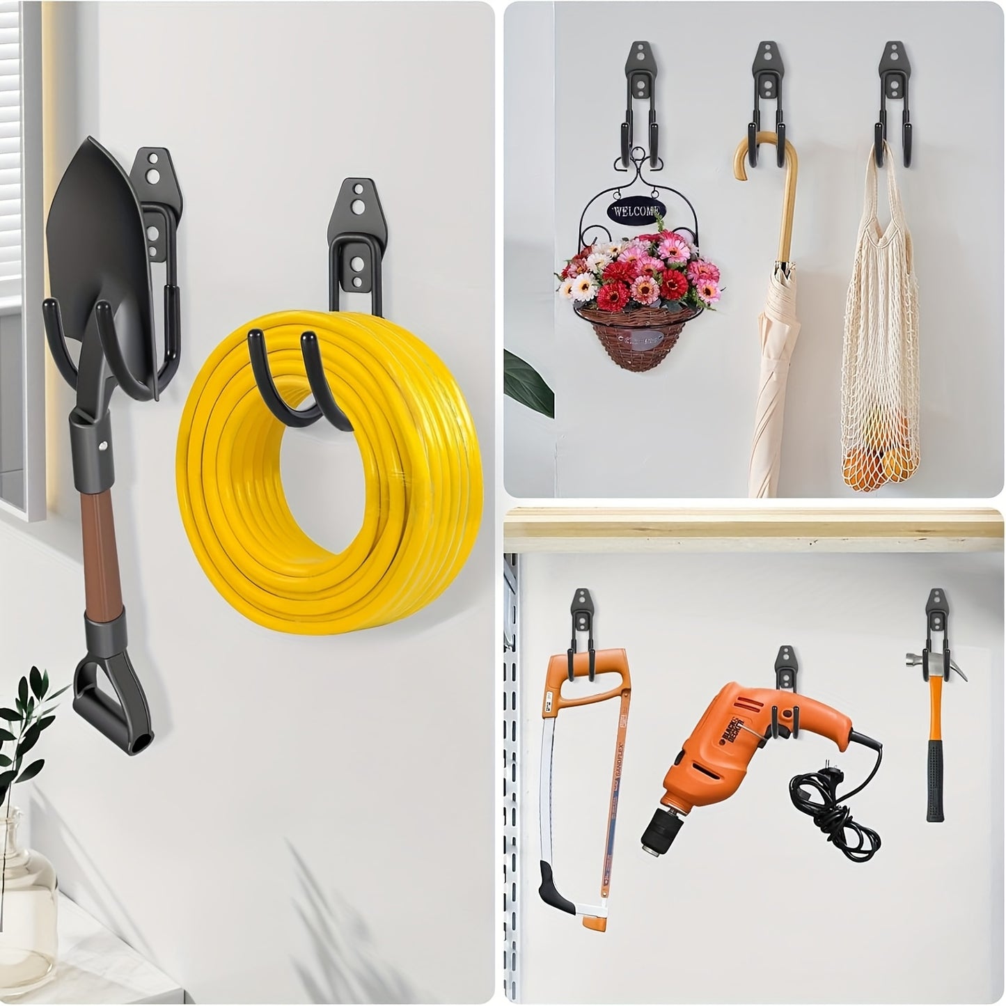 Slanghouder Tuin Wand - Zware Metalen Haak - Universeel