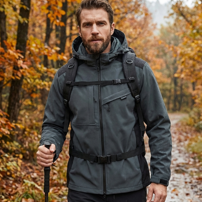 Hardshell jas voor heren, waterdicht en comprimeerbaar