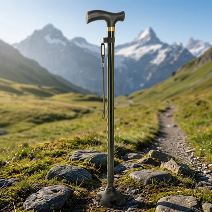 Wandelstok voor Senioren - Verstelbaar 60–98 cm - 4-Poots Antislip Voet