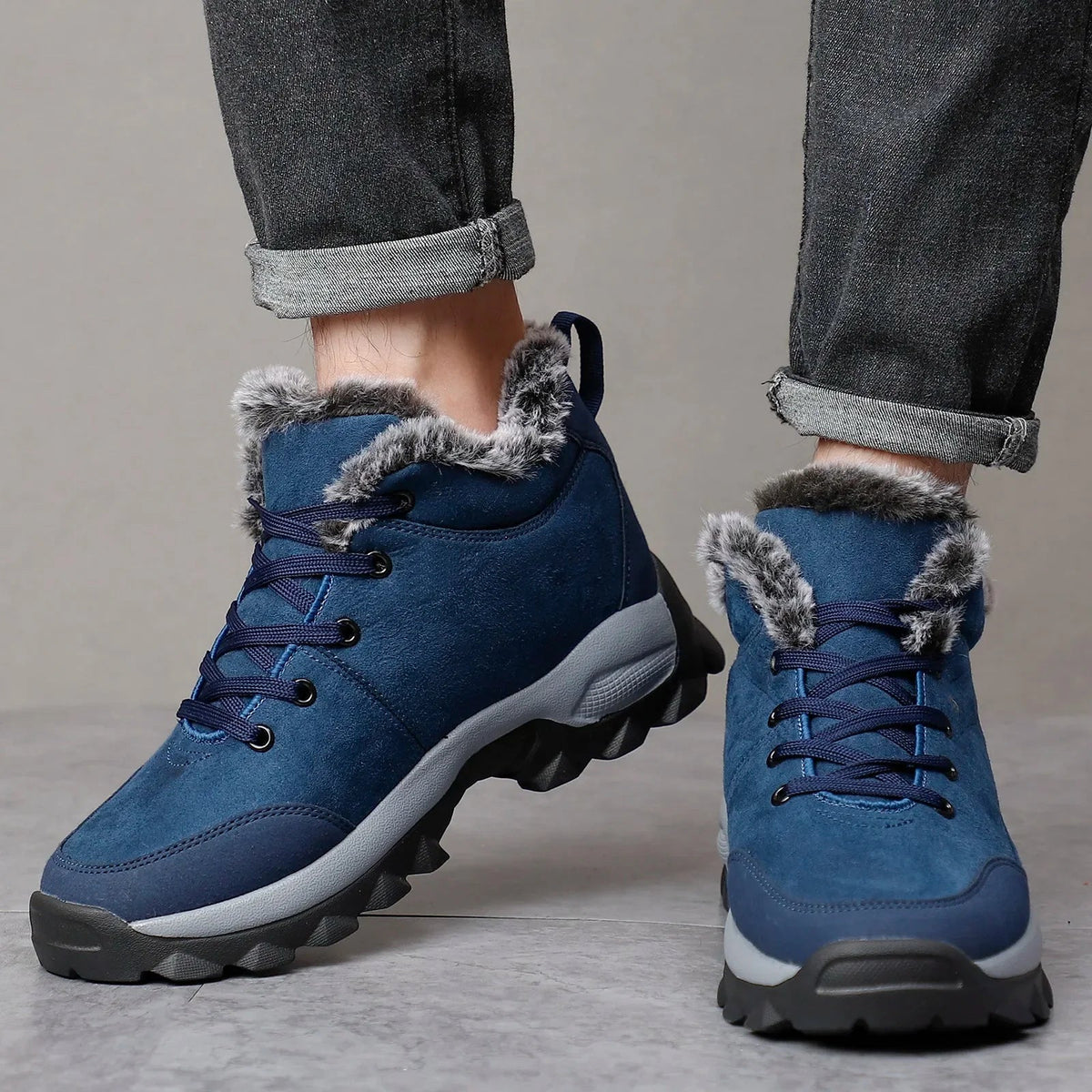 Waterdichte snowboots voor heren in het zwart