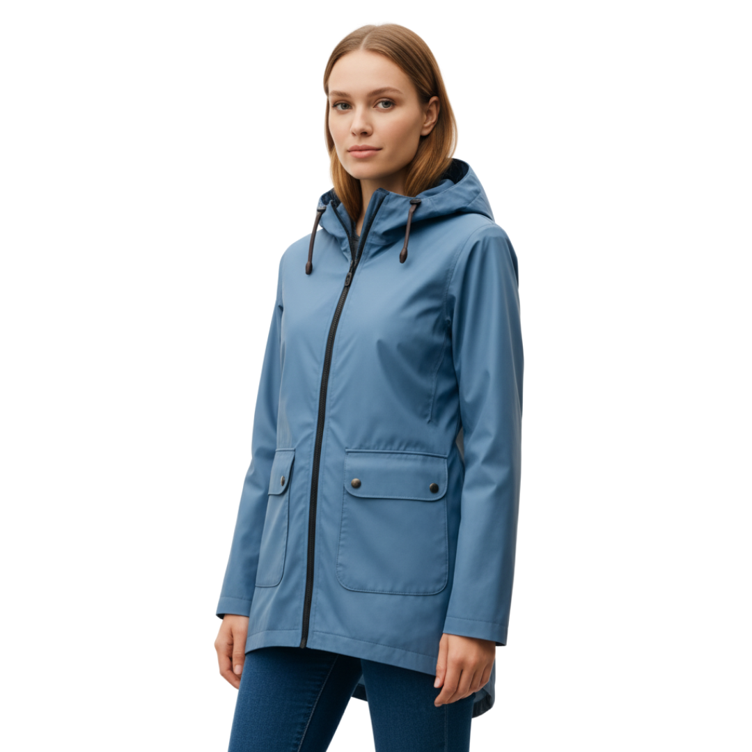 Lange Regenjas Dames Licht - Elegante Overgangsjas met Capuchon