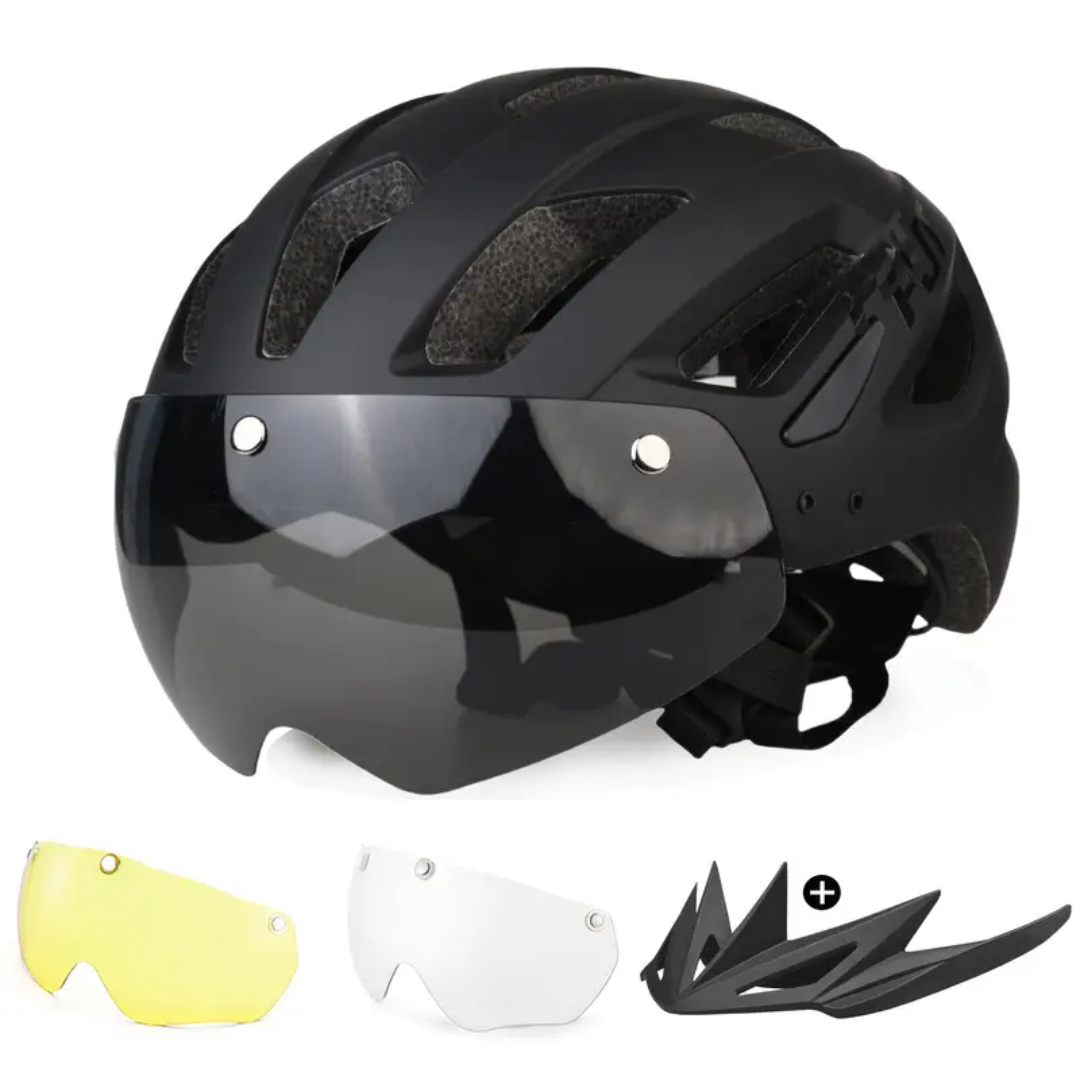 Fietshelm 4-in-1 – Verwisselbare Vizier & Bril – Veiligheid