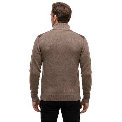 Heren Wintertrui – Half Col – Gebreid & Fleece Gevoerd