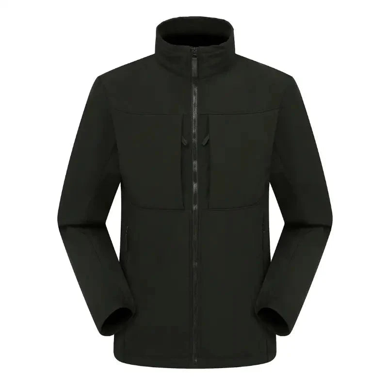 Softshell jas heren met fleece voering en staande kraag