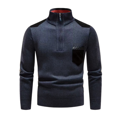 Heren Wintertrui – Half Col – Gebreid & Fleece Gevoerd