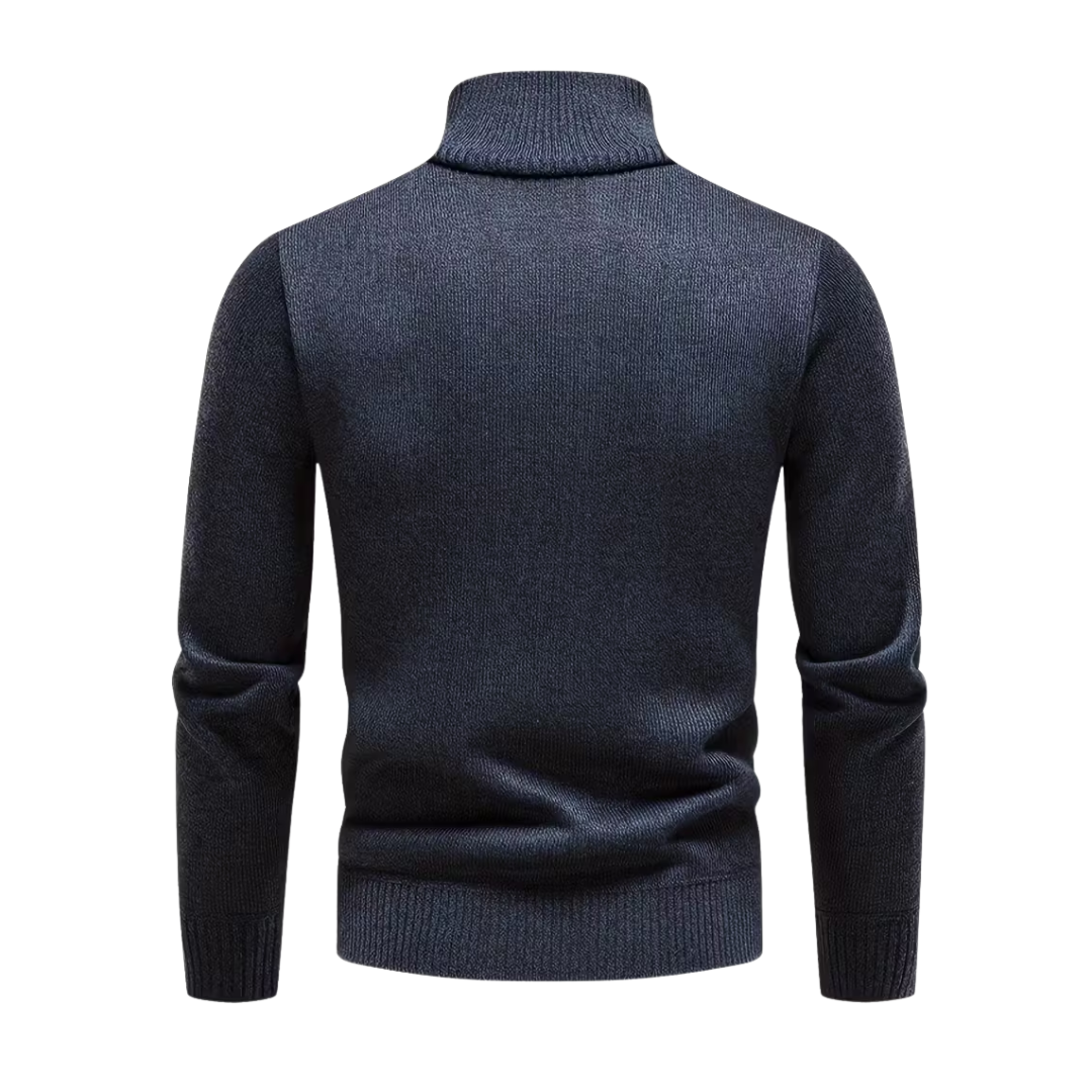 Heren Wintertrui – Half Col – Gebreid & Fleece Gevoerd