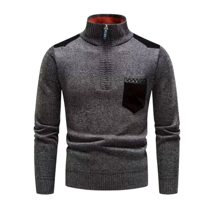Heren Wintertrui – Half Col – Gebreid & Fleece Gevoerd