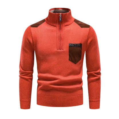Heren Wintertrui – Half Col – Gebreid & Fleece Gevoerd