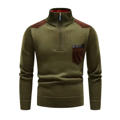 Heren Wintertrui – Half Col – Gebreid & Fleece Gevoerd