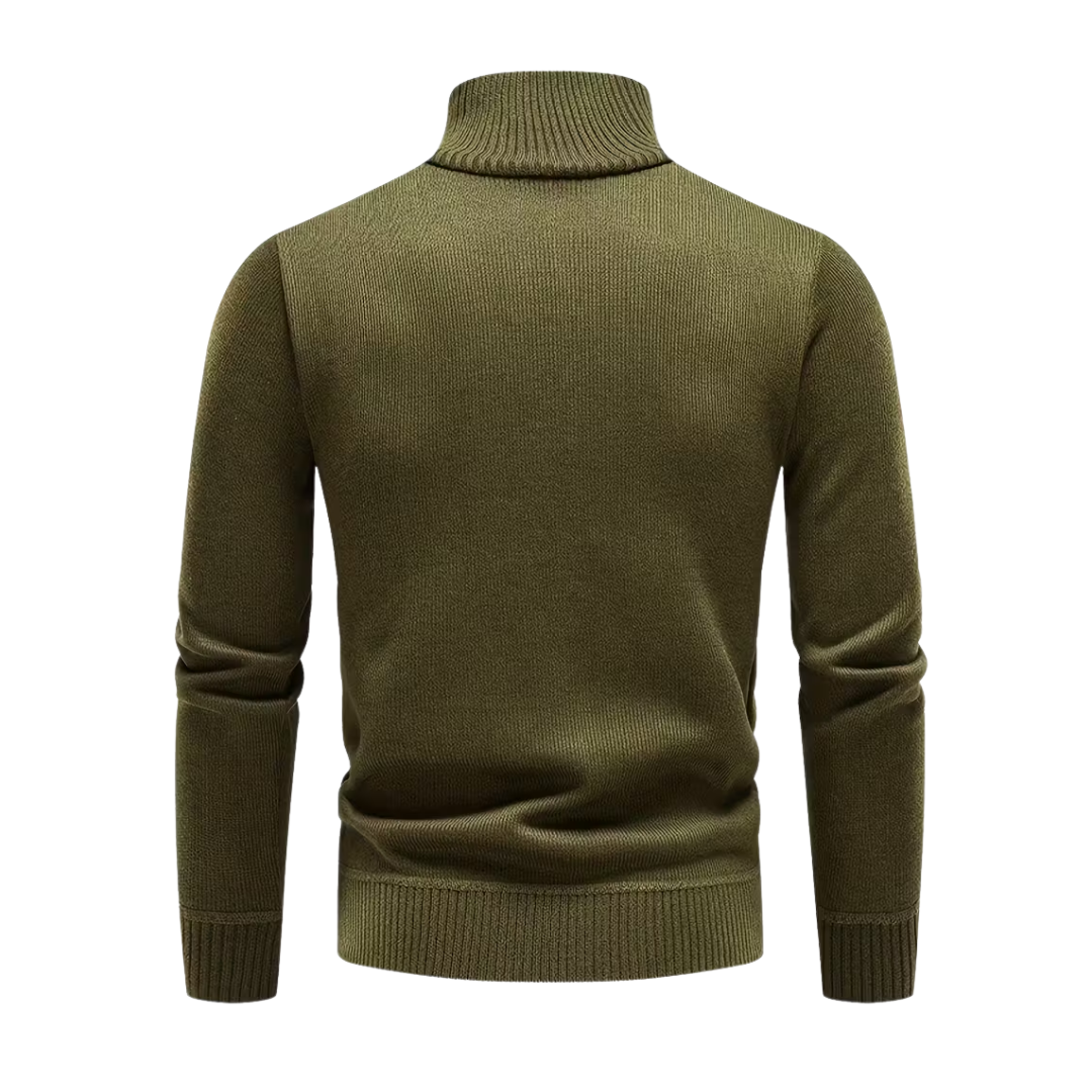 Heren Wintertrui – Half Col – Gebreid & Fleece Gevoerd