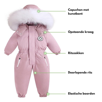 Baby Winter Romper – Geschikt tot -30°C – met Capuchon & Imitatiebont