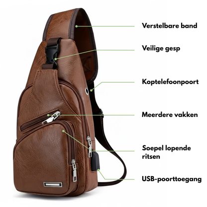 Borsttas voor heren – Met USB-oplaadpoort – Compacte opbergruimte