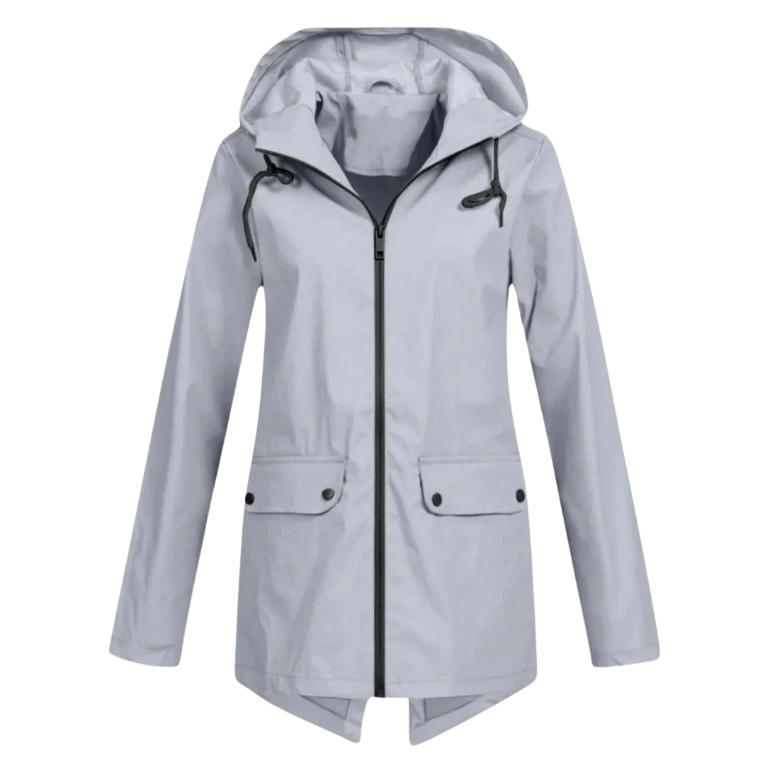 Lange Regenjas Dames Licht - Elegante Overgangsjas met Capuchon