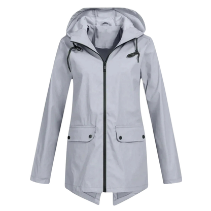 Lange Regenjas Dames Licht - Elegante Overgangsjas met Capuchon